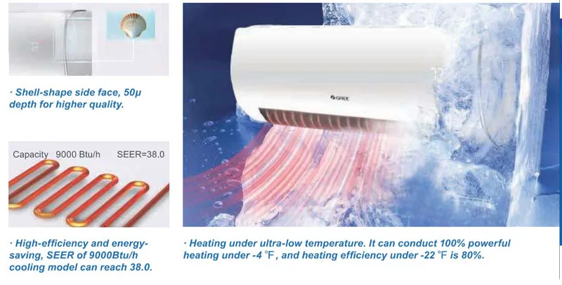 wholesale Non-noise COOLING & HEATING Split wall mounted WIFI Air Conditioner Dehumidification