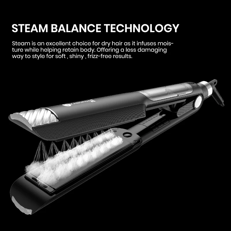 Professional Steam Hair Straightener Titanium Ceramic Coated Flat Iron portable private label hair straightener electronic