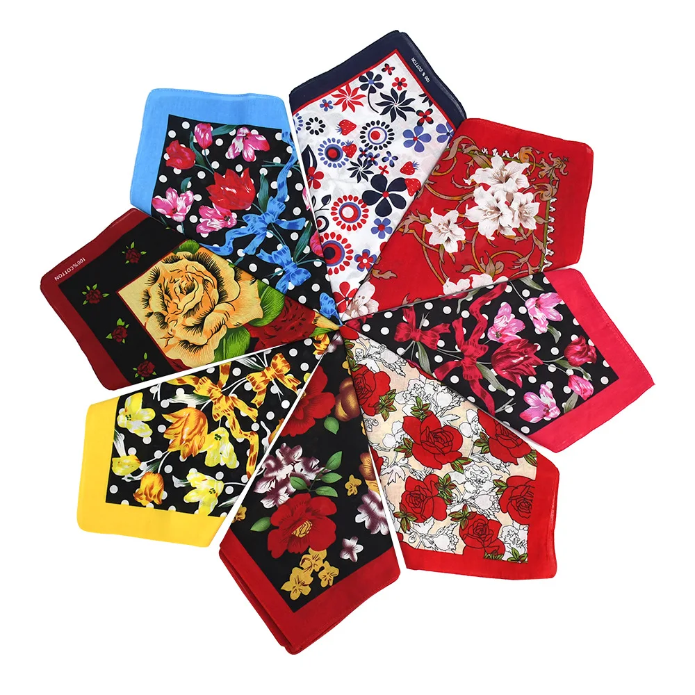 Fashionable New Style Flower Print 100% Pure Cotton Scarf Multifunctional Turban Cycling Sport Bandana Mask Scarves