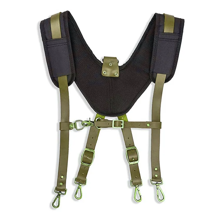 High-Quality Adjustable Straps Leather Padded Tool Belt Suspenders
