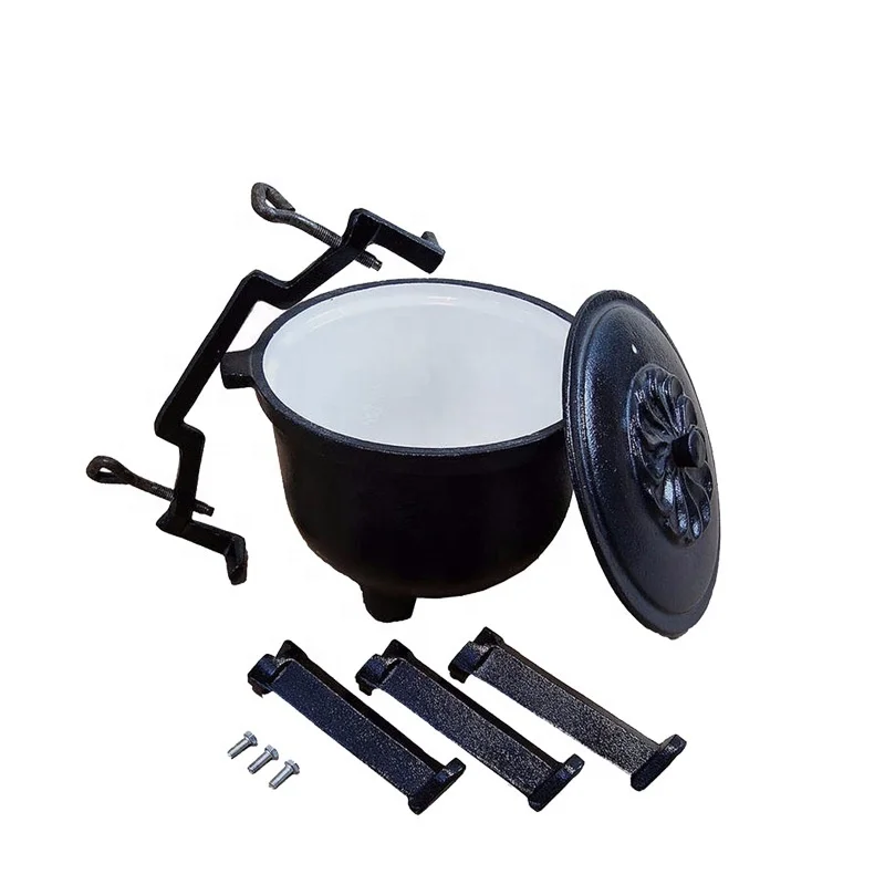 cast iron hunting meat Poland pot with three legs