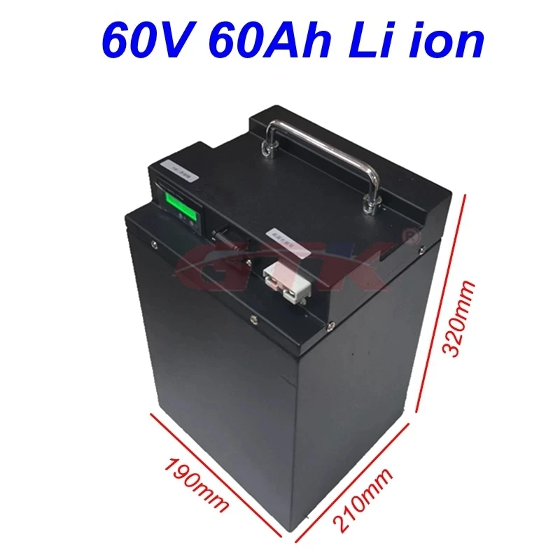GTK 60V  60AH 1000W 2000W 3000W 4000W Lithium ion eBike Battery Pack Electric Bicycle Scooter lithium Battery+5A charger