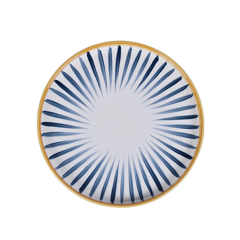 
Japanese glaze color dish set household ceramic cutlery set creative hand-painted rice bowl plate combination tableware 