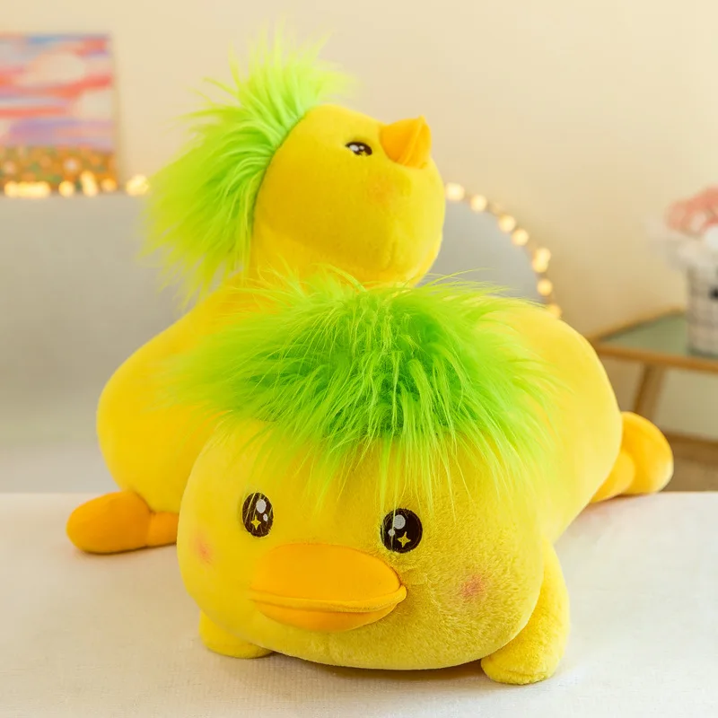 2024 Custom plush toy handsome Green Hair Idol Duck Soft Stuffed animal toys Plush pillows cushions kids toy wholesale gifts