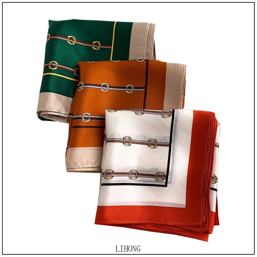 beauty accessory 10M/M silk satin custom square silk scarves custom made digital print