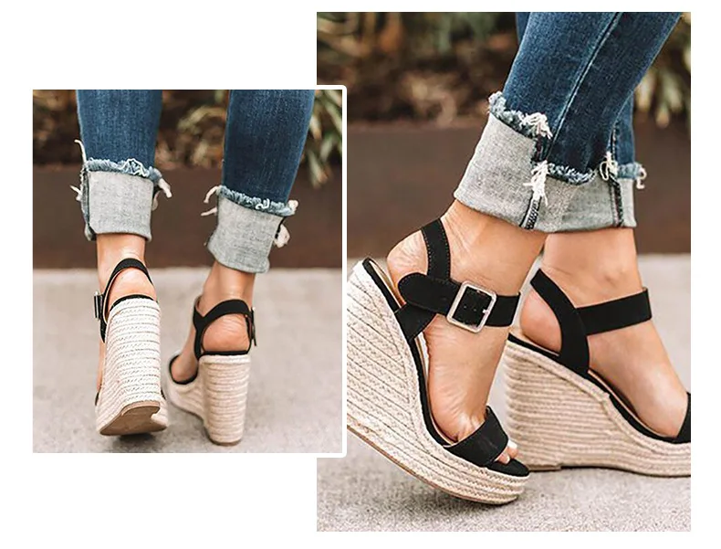 Женские плетеные сандалии в римском стиле, туфли на очень высокой танкетке со змеиным принтом, с пряжкой, 2021