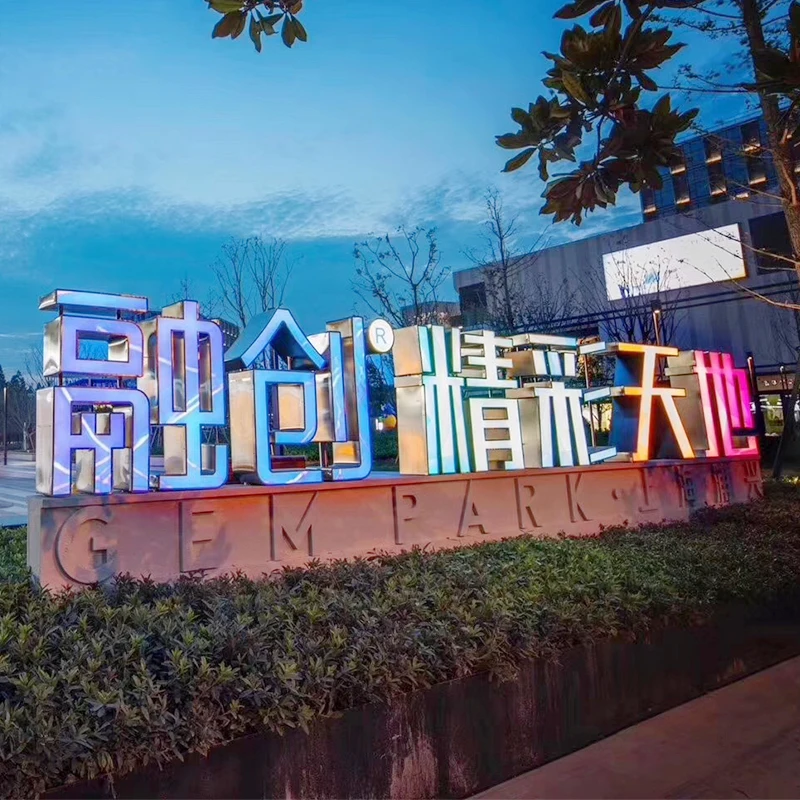 Competitive Price large-scale landscape letters metal painted floor-standing letters Illuminated floor-standing letters