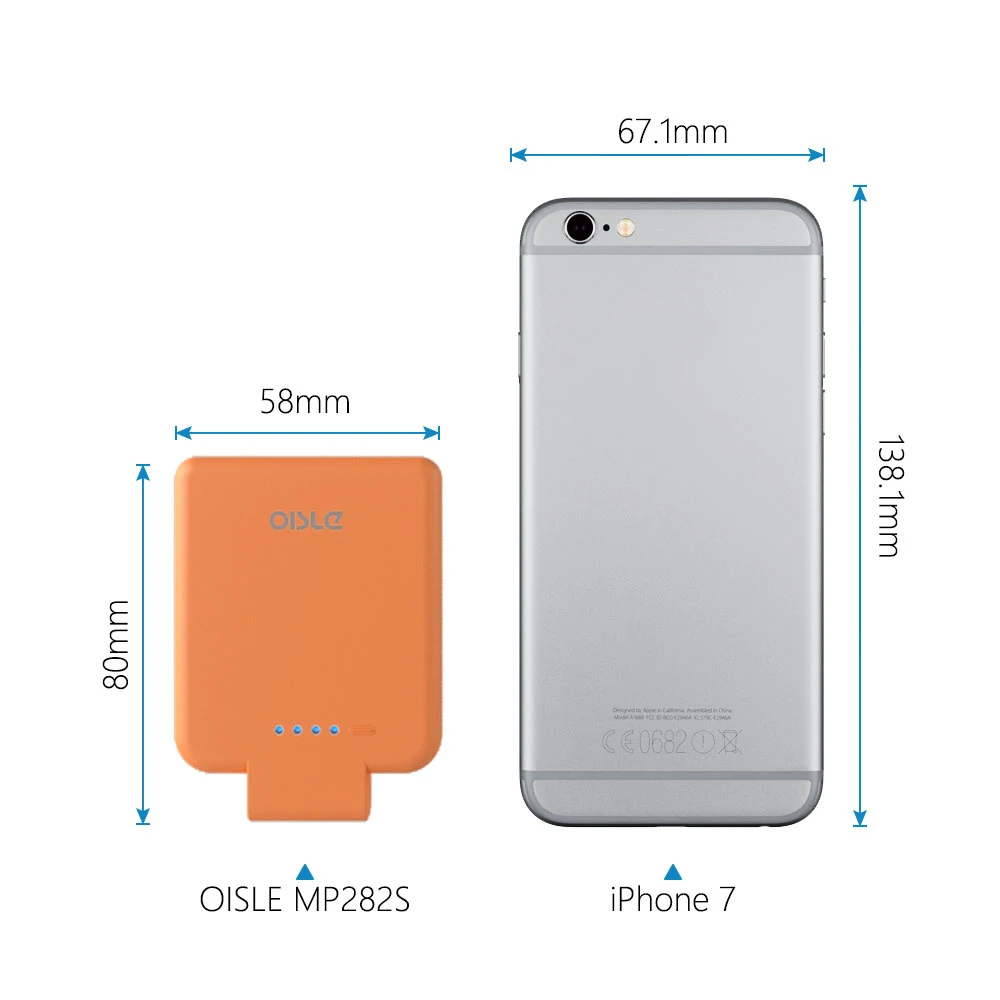 OISLE Hot Selling Battery Charging Case Palm Size Charging Case For iPhone 7/8/11