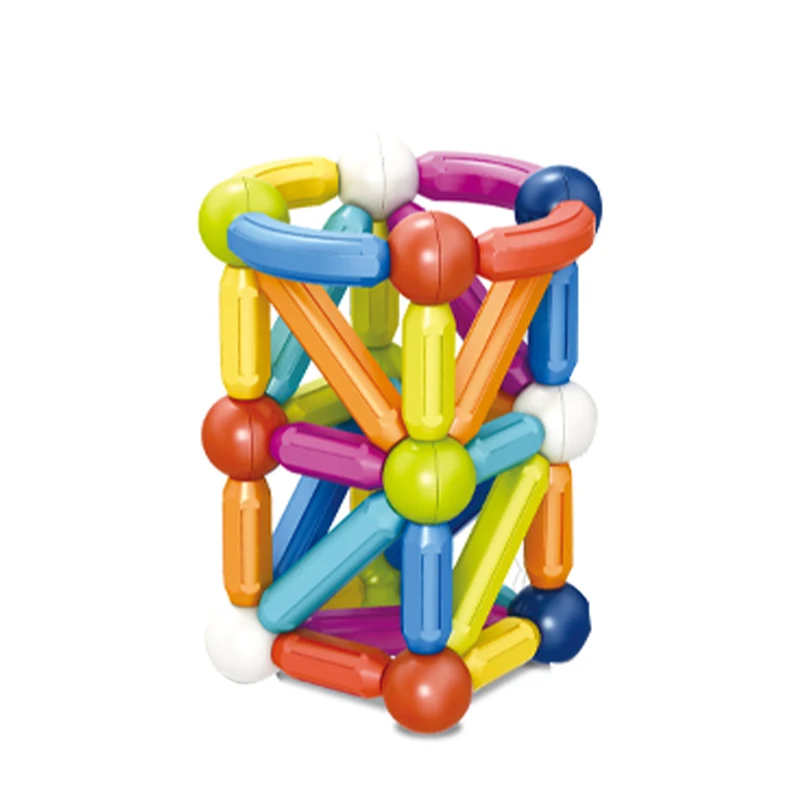 42PCS Plastic Magnetic Balls and Rods Set kids Building toys magnetic Sticks Montessori STEM Stacking Toys for kids