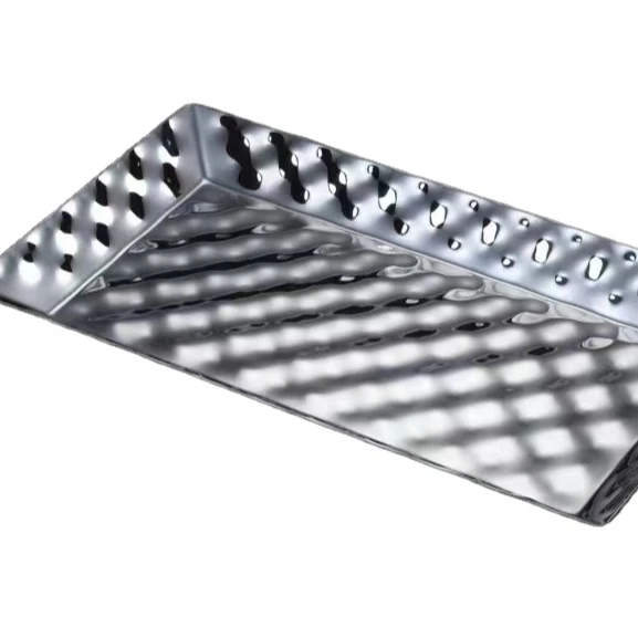 Factory wholesale stainless steel tray rectangular cafeteria plate food supply kitchen plate