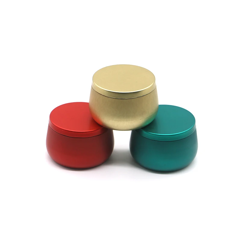 
8oz Empty Round Gift Solid Perfume Rose Gold Tin Can Matte Black Jars Candle Tins 