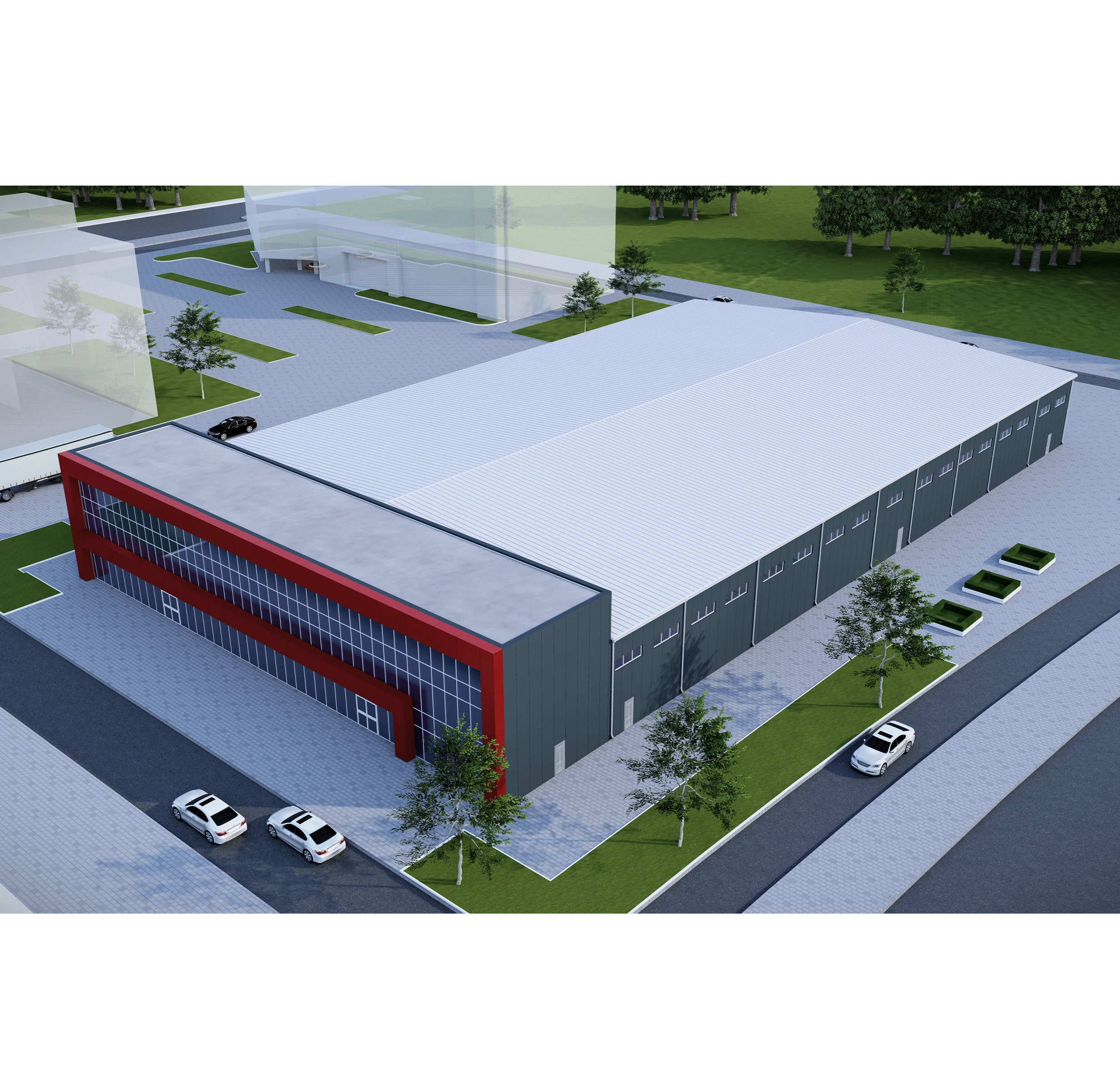steel structure warehouse workshop red iron metal building with low price