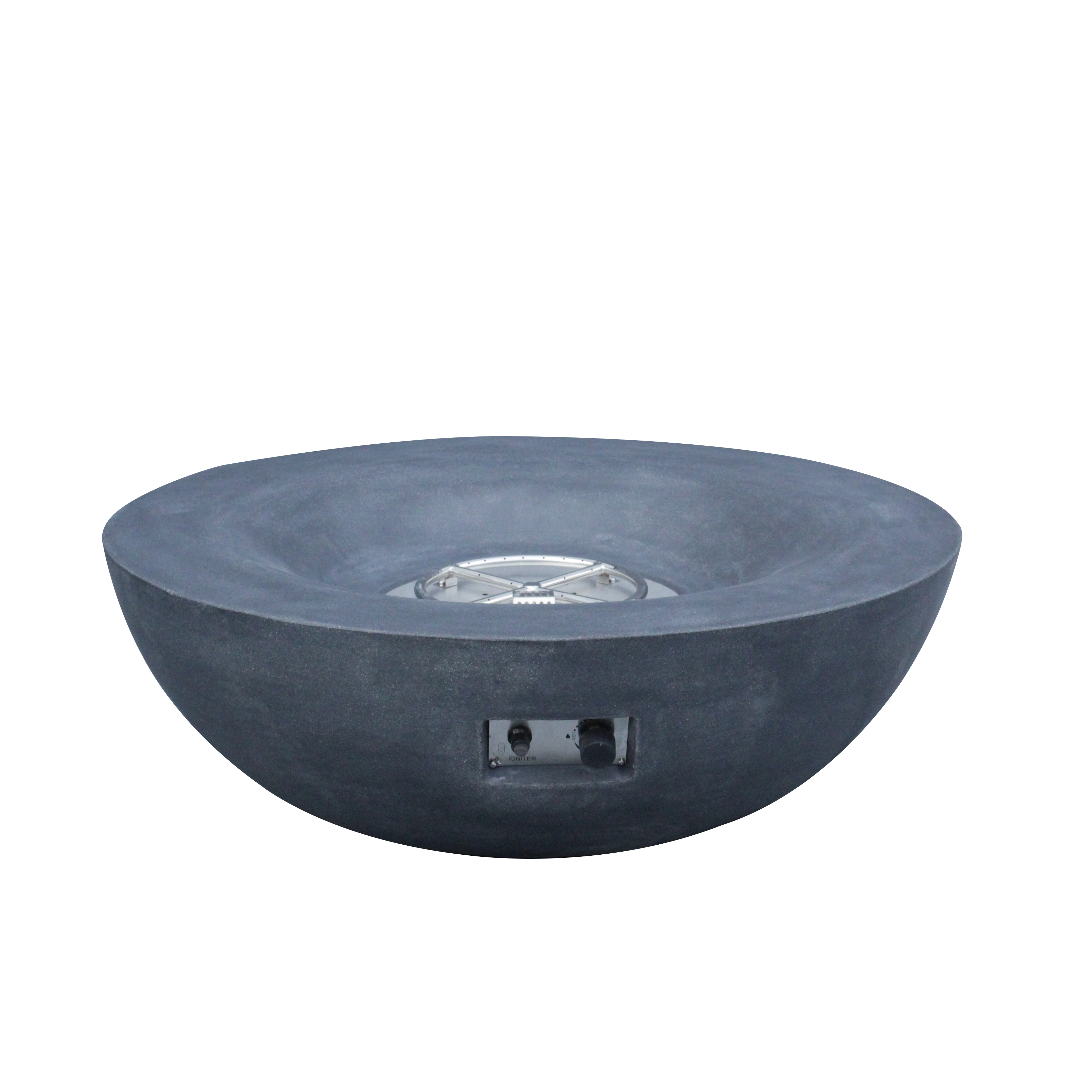 US Warehouse Ready to Ship Black concrete round D42 inch gas fire pit bowl