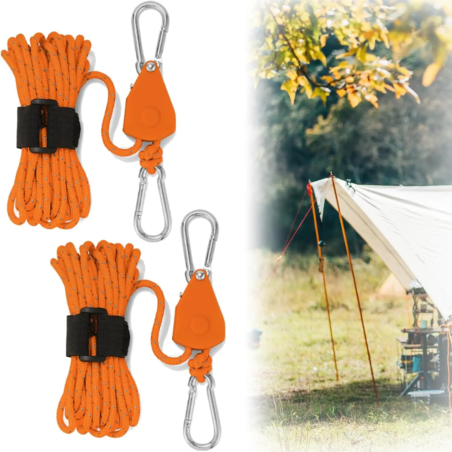 Windproof Adjustable Camping Stop Buckles Tent Awning Rope Pulley Ratchet Hangers Tensioner Tent Pulley Rope Buckle Fastener