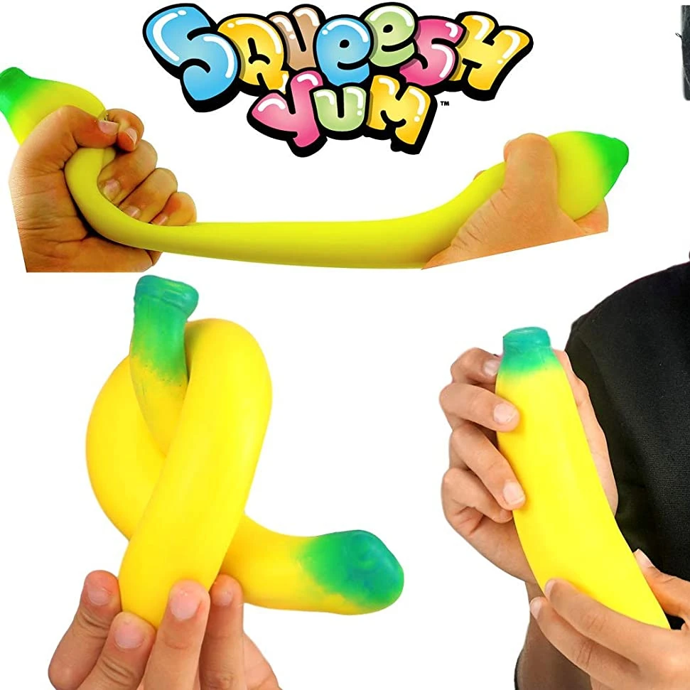 HUAYI Reversible sand stretchy toy banana Stretchy Banana Fidget Toys