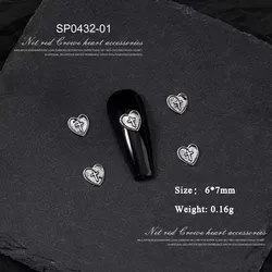 3D Metal DIY Rivet Alloy Retro Punk Vintage Matte Heart Chrome Cross Nail Charms