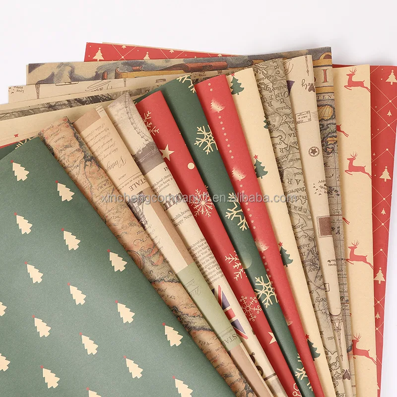 Custom print 100 pcs 70 x9 gift wrapping paper roll christmas tissue wrapping paper solid color