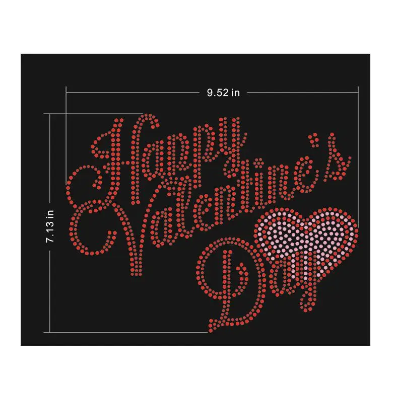 DMC Rhinestone Custom Bling Hotfix Motif designs Fashion Queen valentines shiny strass iron on motif Factory heat transfer motif