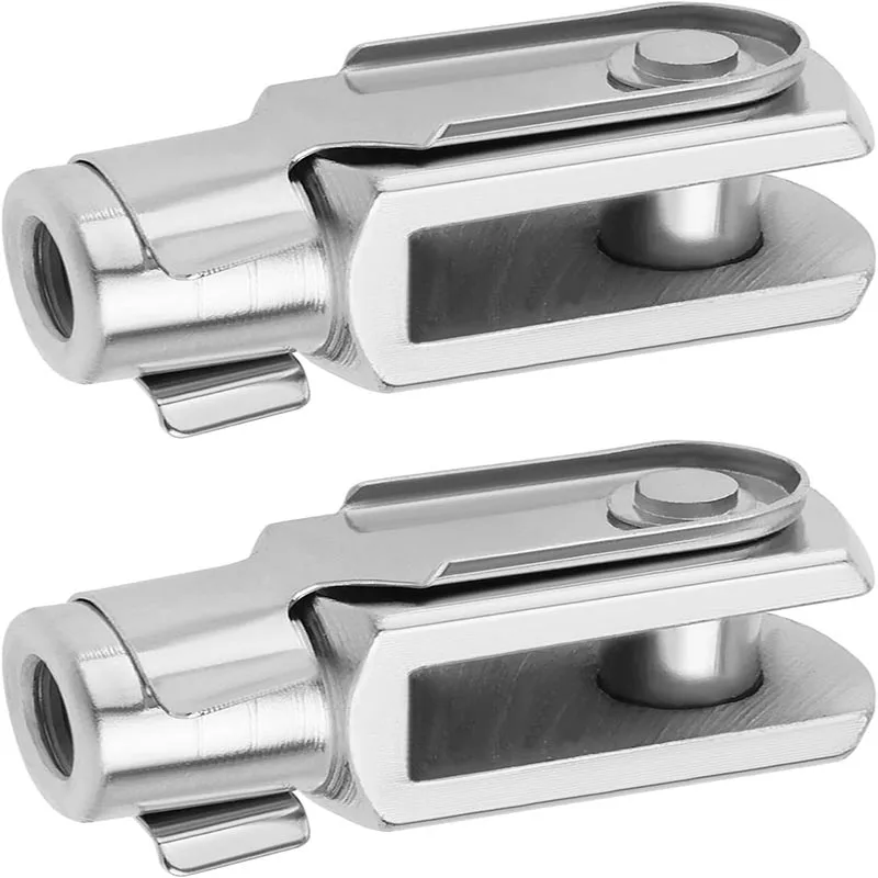 M8x1.25 Thread 42mm Length Zinc Plated Steel Air Cylinder Rod Clevis Fork End Yoke Joint Spring Pin Agricultural Machinery Parts