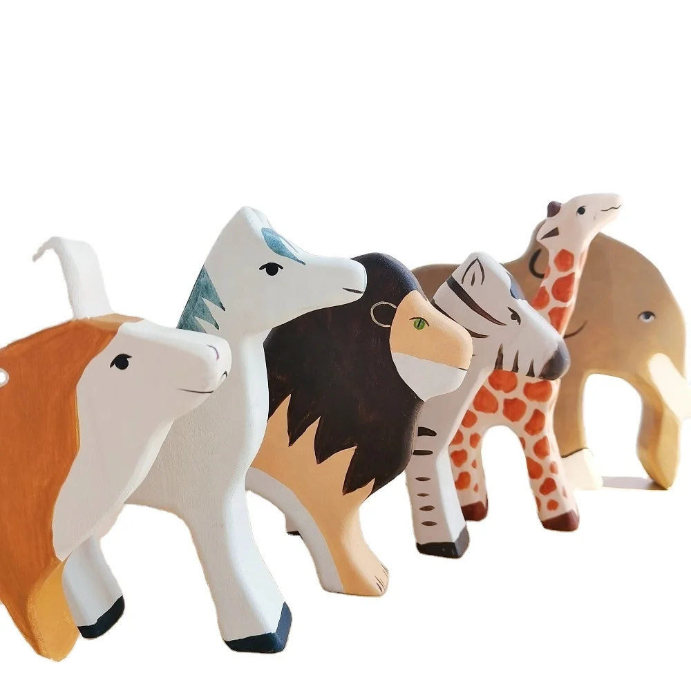 43 Styles Wooden handcraft Animals Toys For Kids Handmade Figure Cognition Montessori Early Educational Children