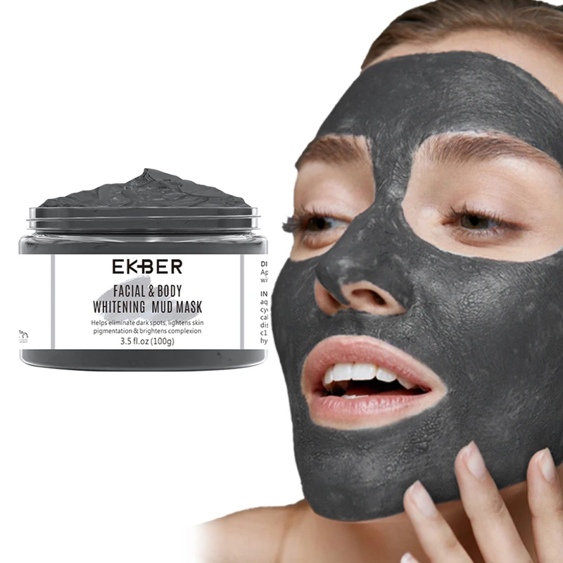 Private Label Cosmetic Whitening Face Skin Care Moroccan Charcoal Clay Mask For Acne Face And Body Beauty