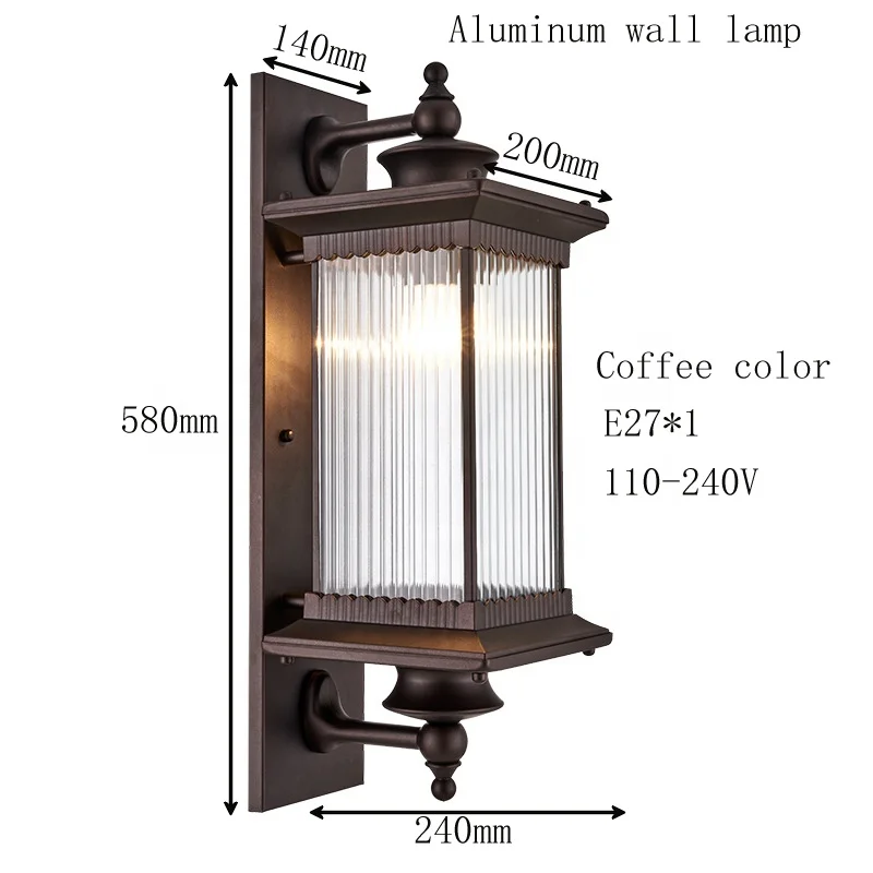 european style aluminum  waterproof outdoor wall lamps