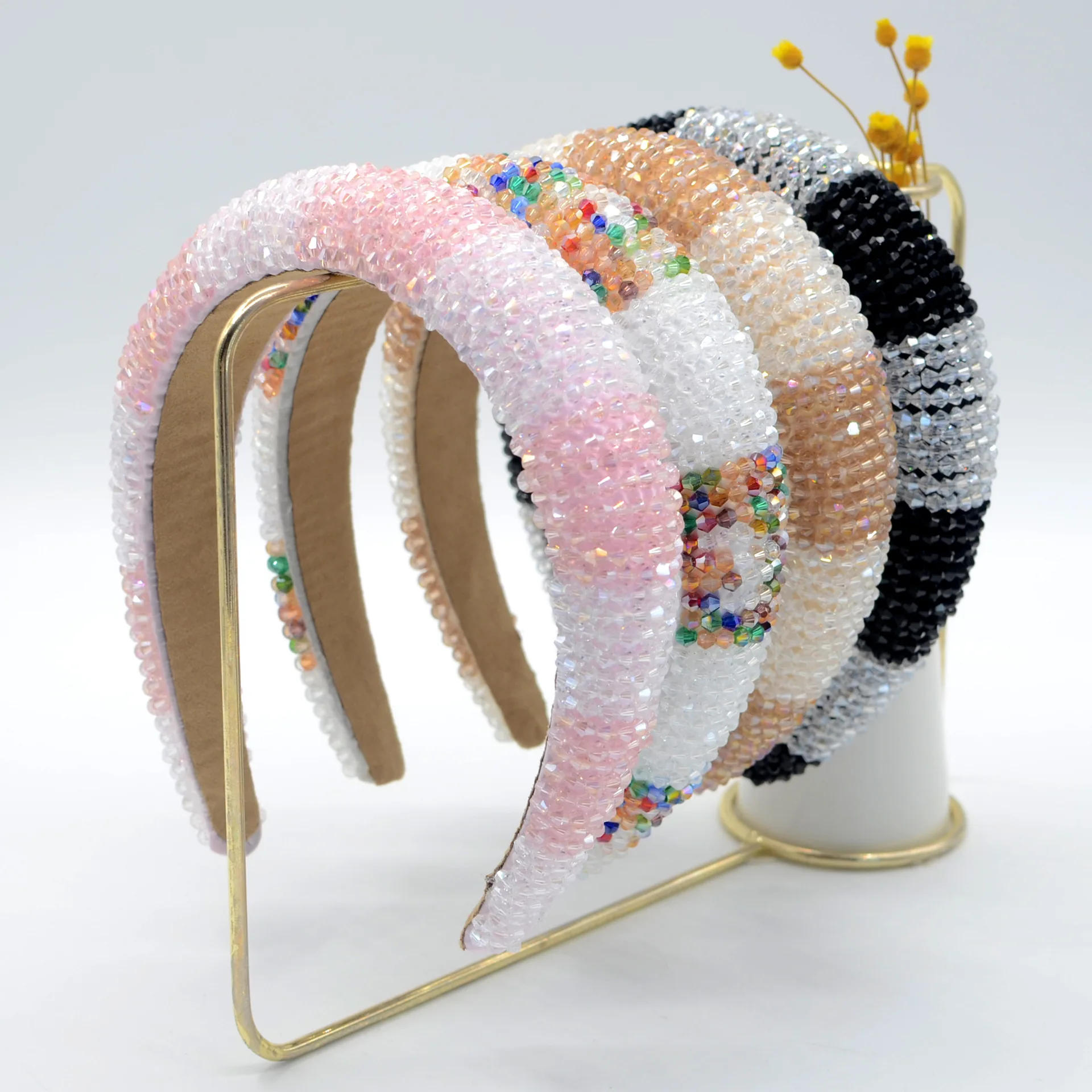 Jiushang модные украшения для волос ручной работы Свадебная повязка для волос Роскошная повязка на голову с кристаллами в стиле барокко для женщин