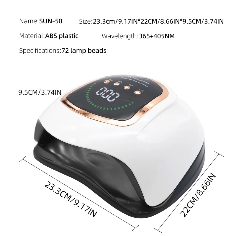 OEM Uv Led Nail Lamp Nail Dryer with 72 lamp Beads Used in Nail Beauty Salon Suitable for Pedicure Manicure