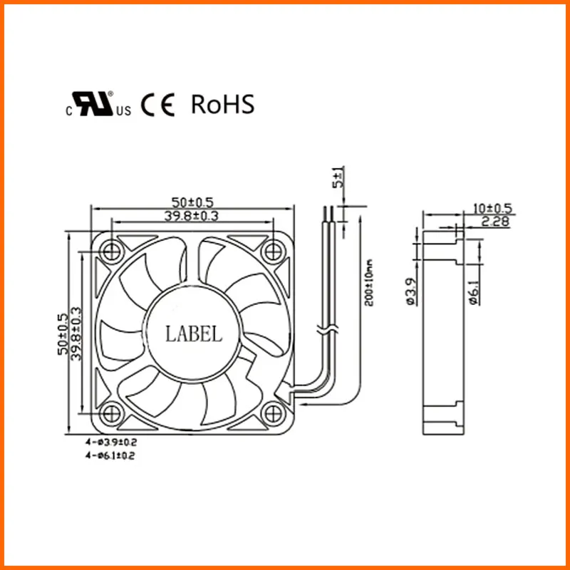 Professional Customization Wholesale 5010 24v Dc 2pin 50x50x10 50mm 5cm Brushless Cooling Fan