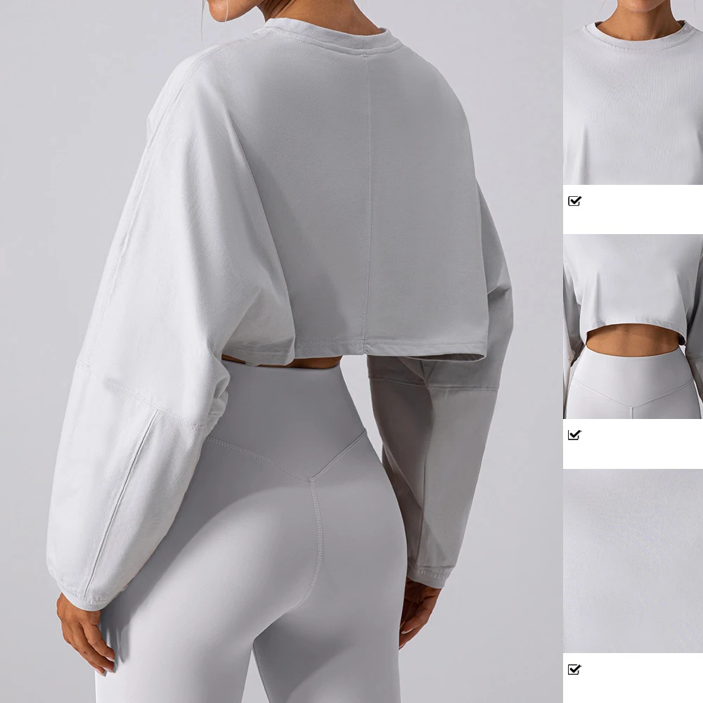 women fashion trendy crop top long sleeve Wholesale Ropa Athleisure Fitness Clothing Gym Clothes Butt Lift Yoga Sets