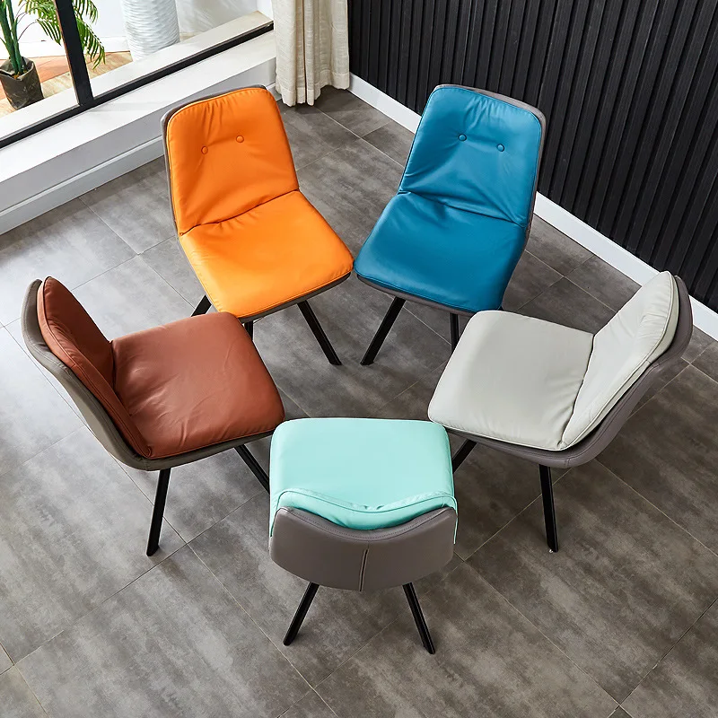 
Comfortable European Living room Furniture Lounge Modern PU Leather Upholstered Leisure chair 