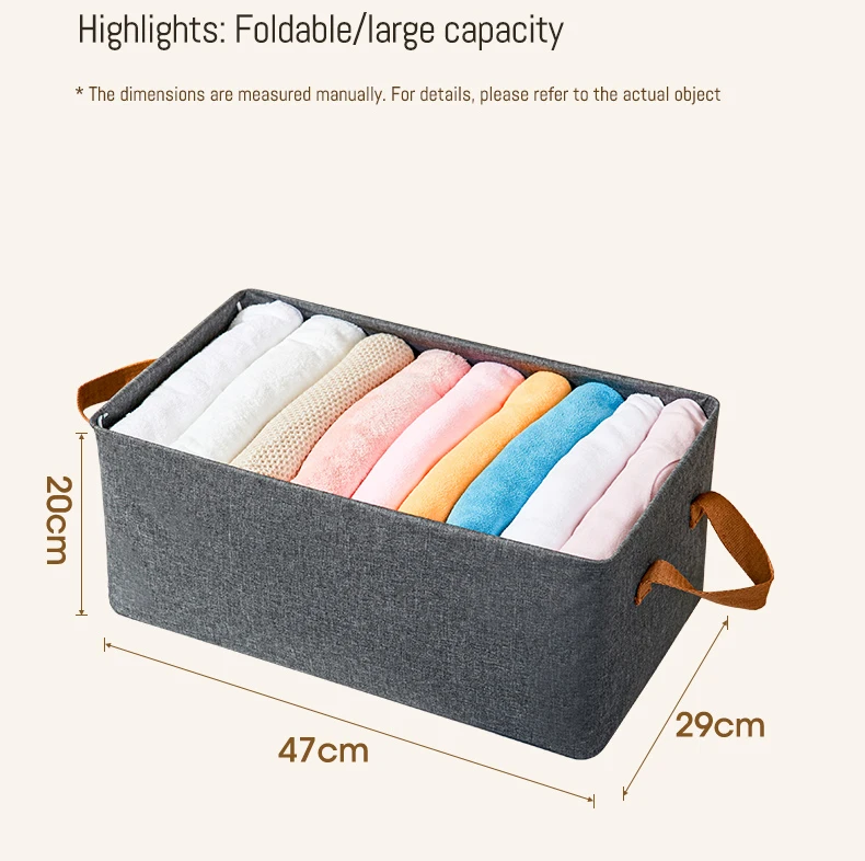 OEM Supported Multifunctional Foldable Storage Baskets Square Drawer Type Clothes Cation Organizer for Wardrobe Storage