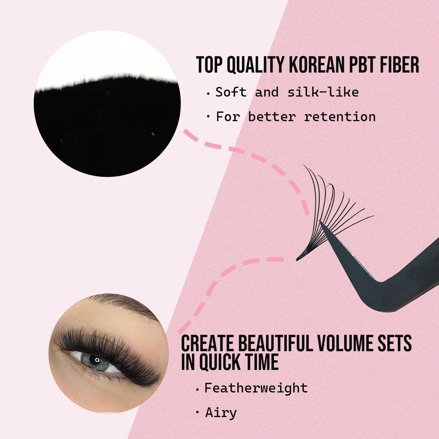 Готовые объемные вентиляторы матовые черные PBT корейские накладные ресницы 8-15 мм остроконечная тонкая основа гигантская коробка для ресниц поставщик
