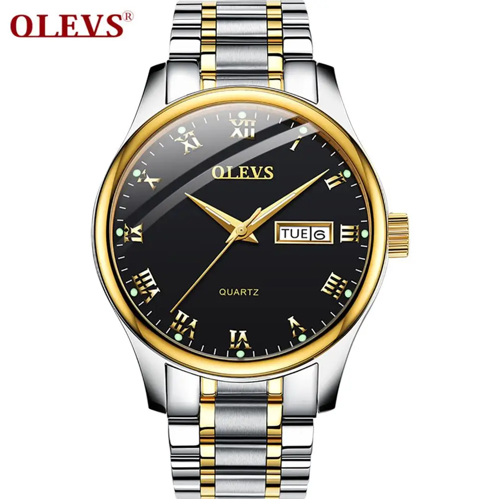 OLEVS Unisex Hand Watch Wrist Men Watch Water Resistant Feature Women Clock 5568 Steel Strap Quartz Fashion Luxury Casual 2020