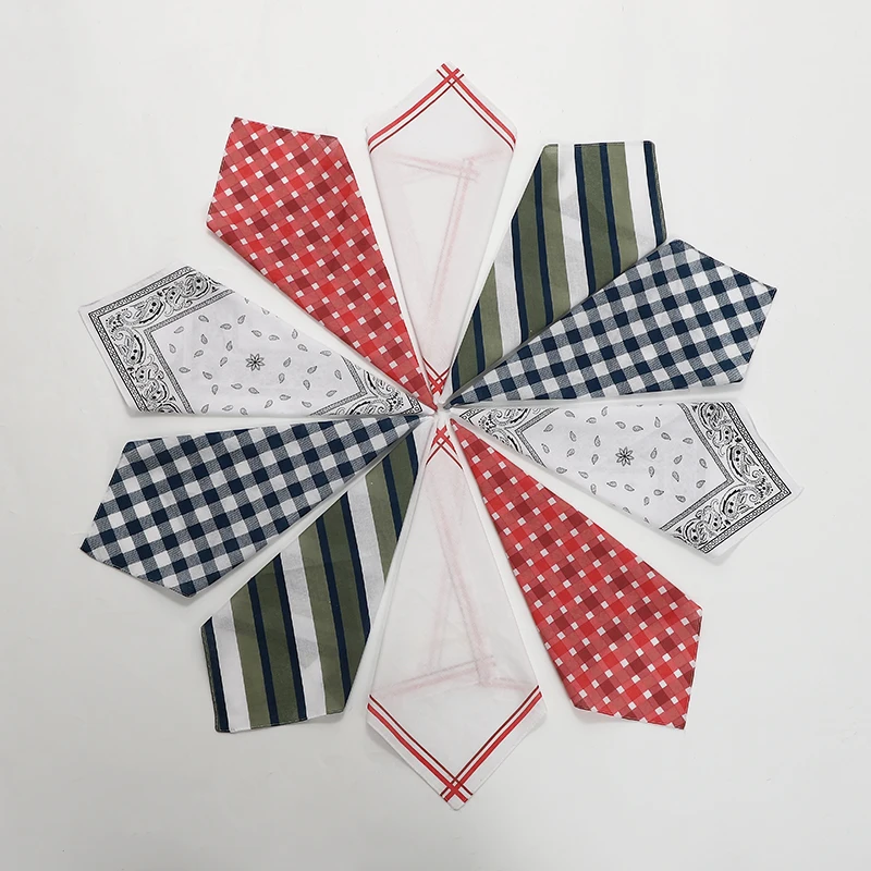 FUBU women cotton square scarf and handkerchiefs 34*34cm small suit pocket handkerchief