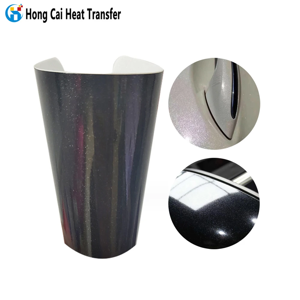Hongcai car color film pearl black drill white glossy flash point body stickers interior decoration stickers