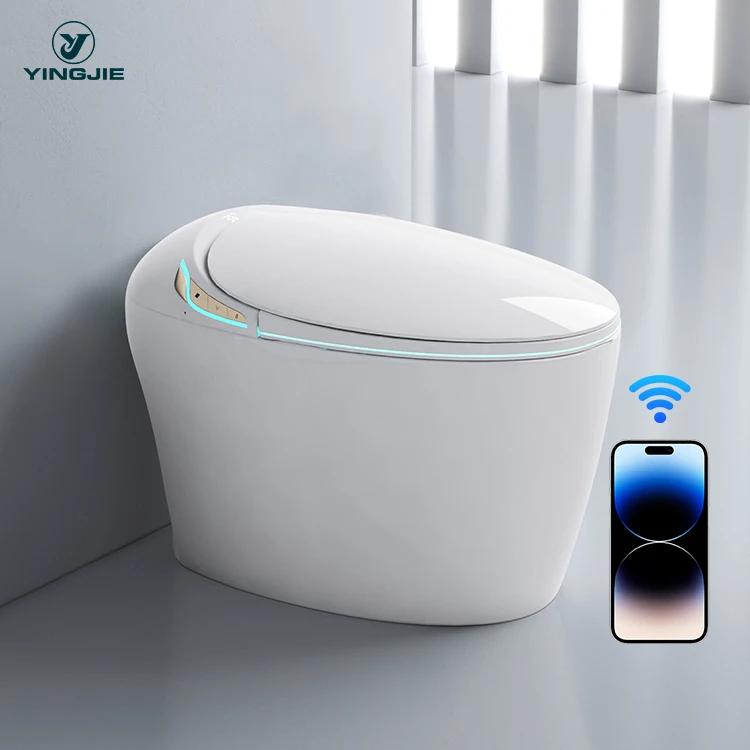 Intelligent Wc P Trap Egg Shape Smart Japanese Automatic Operation Toilet With Remote Control