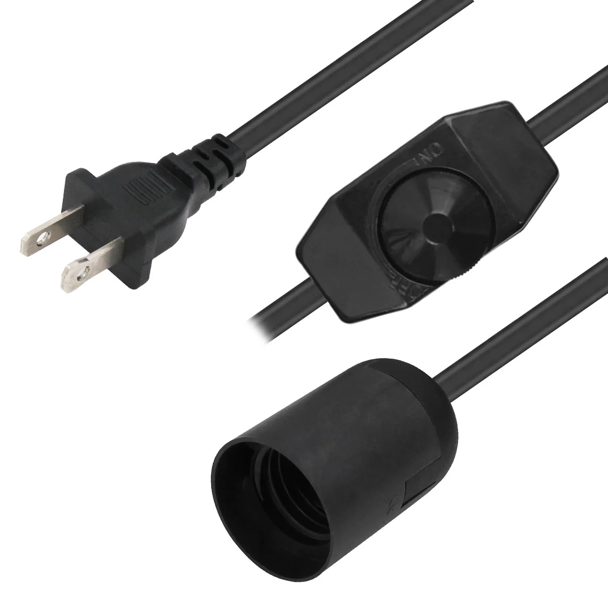 Nema 1-15P Flat 2 Pin Plug Power Lap Lighting Switch Set Wire With Holder Us Salt Lamp Cord