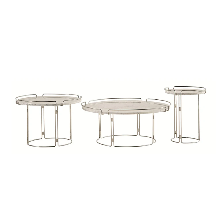 European Modern Western Sofa Side End Tables Luxury Living Room Furniture Round Coffee Table