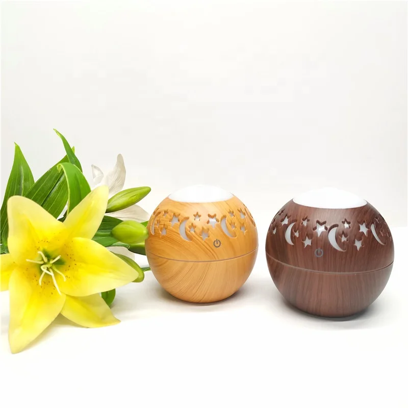 Popular personal space room portable smart perfume humidifier diffuser with wood grain color