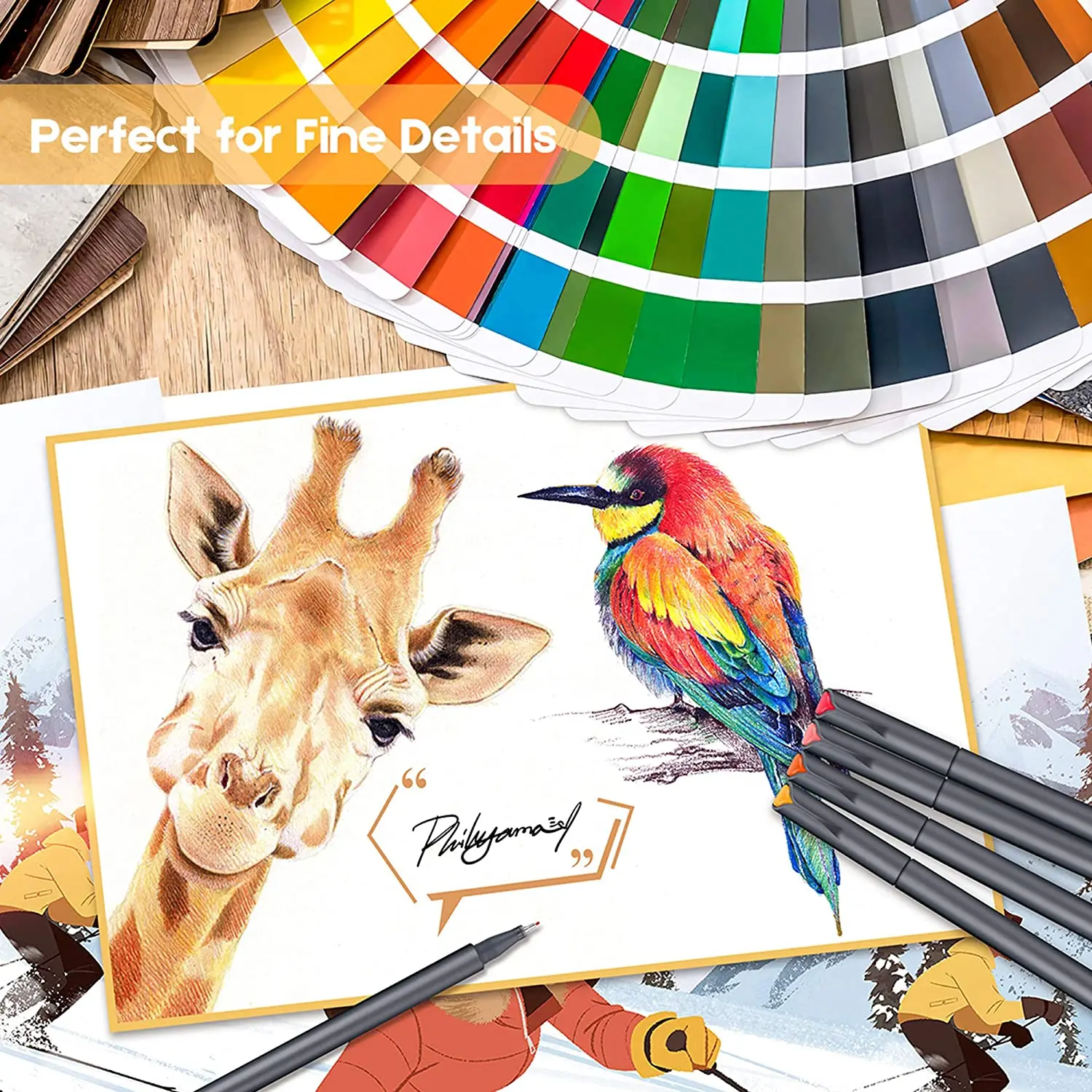 Лидер продаж на Amazon набор тонких ручек для рисования 10/36/48 цветов 0 38 мм