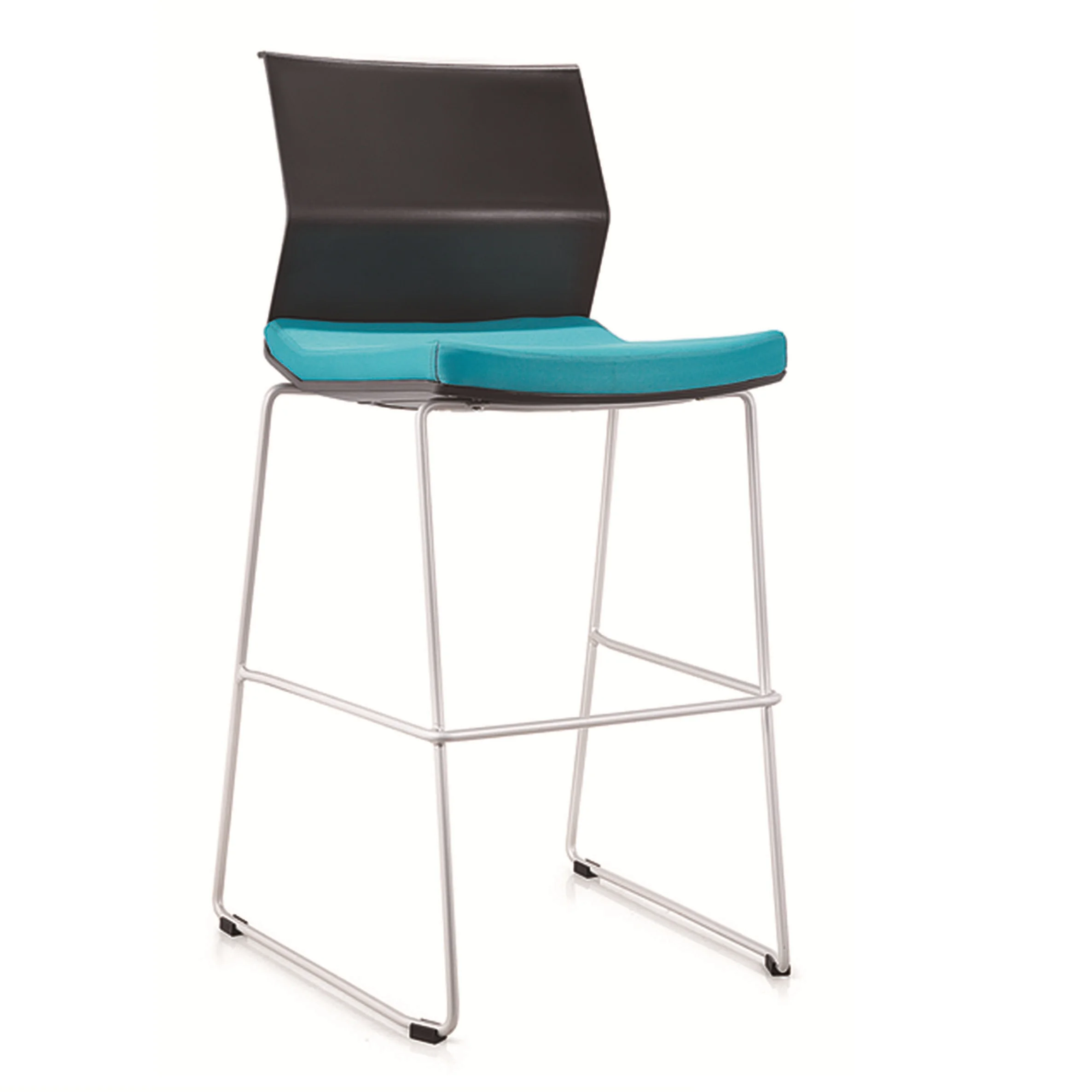 GS-1764 Ergonomic Plastic Back High Legs Fabric Seat Stylish Bar Stool Chairs for Restaurants and Bars