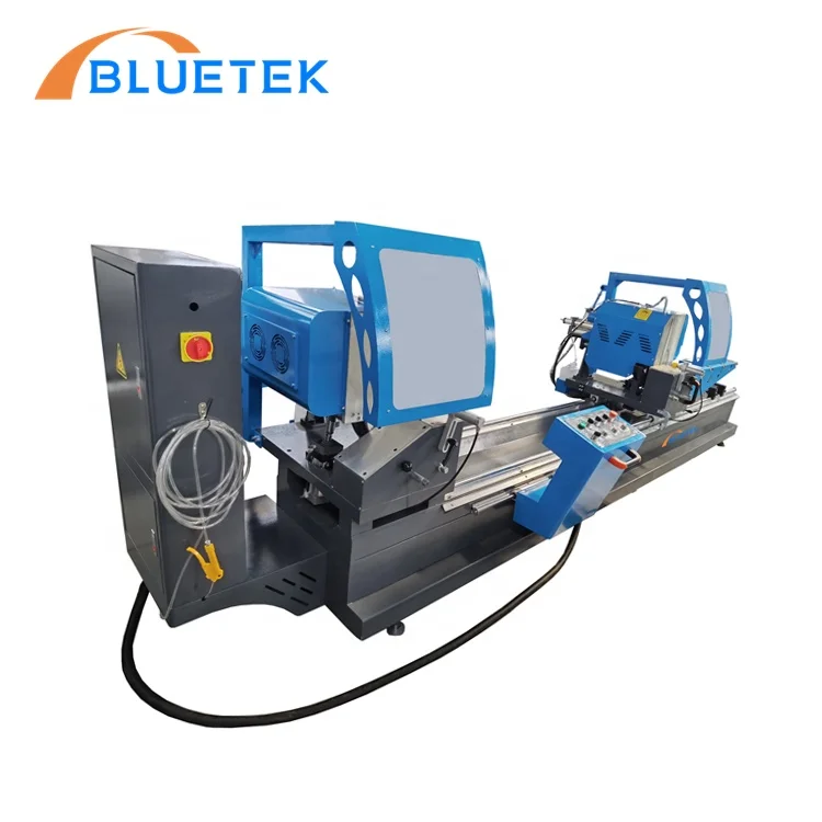 Aluminum Window Profile Double Mitre Cutting Saw Automatic Swing Angle 45 90 Degrees
