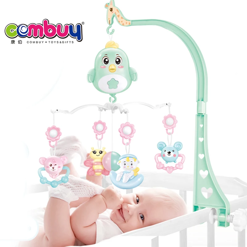 
Toddler bedside mobile projector hanging toys baby bed bell holder 