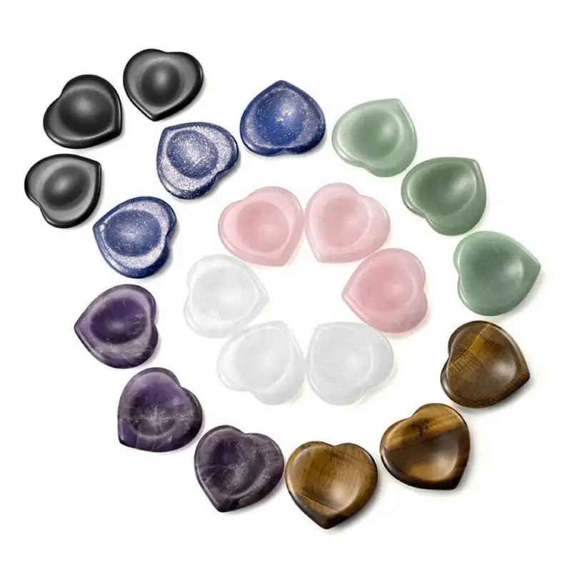 Amethyst, Rose Quartz Healing Crystal Heart Thumb Worry Stone Palm Stone Hand Personalized Gifts Polished Reiki Balancing