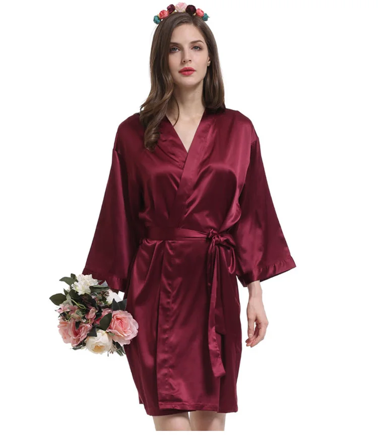 Plain colors satin Good quality bridal robe