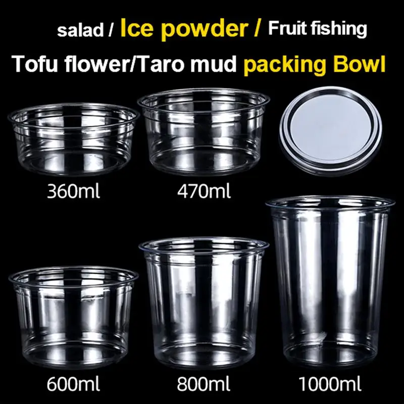 Soup packaging Pearl ice powder , fruit salad box, fermented bean curd special , taro smoothie disposable bowl