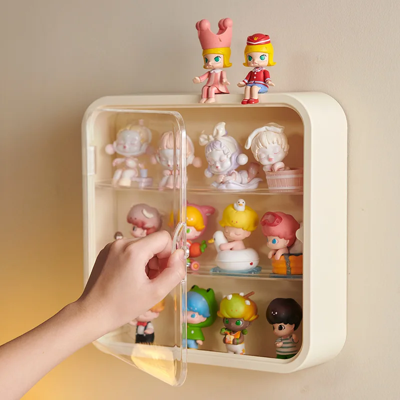 Wall Mounted Desktop Plastic Organizer Figures Stand Dust Display Proof Doll Toy Clear Acrylic Blind Box Display Case