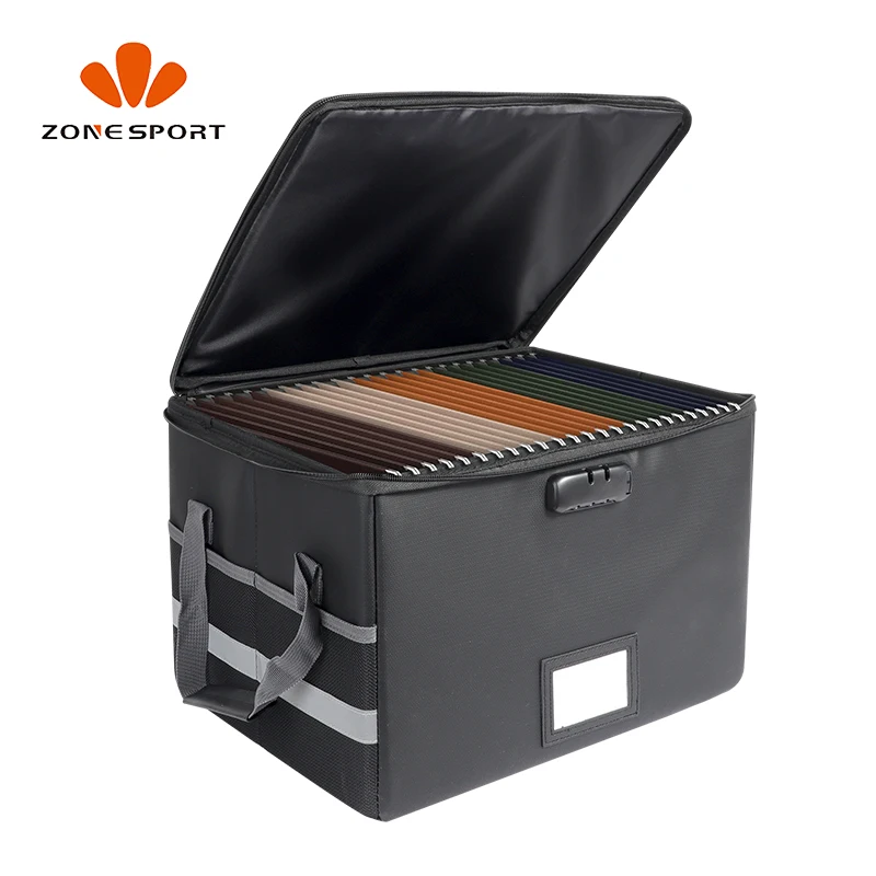 Collapsible Fire Proof File Storage Box Custom Black Safe Document Bag Fireproof Waterproof Bag