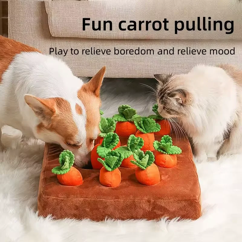 Wholesale Carrot Farm Creative Plush Vegetables Hidden Food Toys Improve Eating Habits Pull Radish Toys Dog Interactive Toys